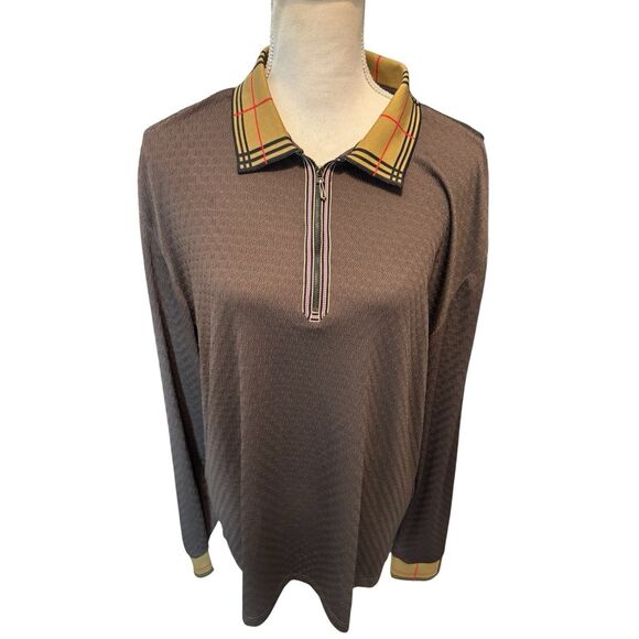 Suslo Couture Men's Brown Slim Fit Wrinkle Free Velvet Stretch Shirt Size XL - Picture 1 of 4